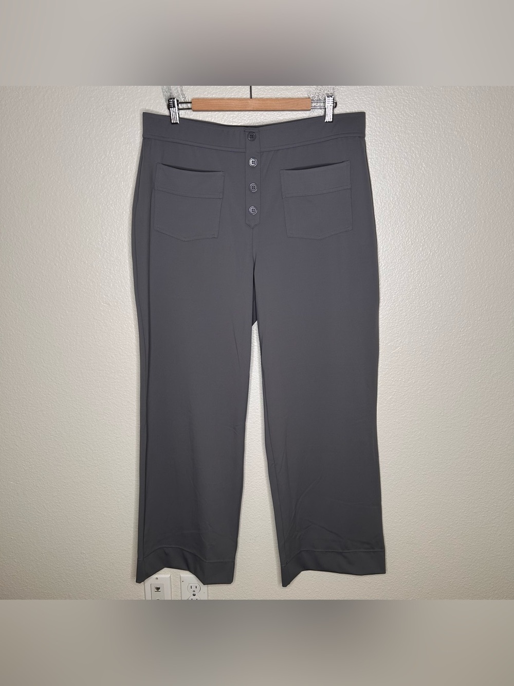 NWT Halara DayStretch High Waisted Pockets Straight Leg Casual Pants grey 1X